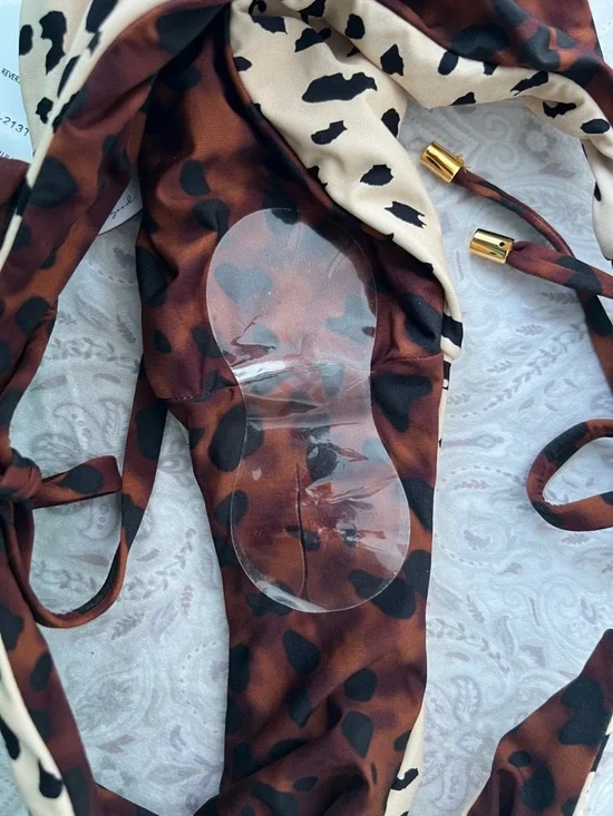 PQ Swim Reversible Wild Heart Tie Teeny Bikini Bottom Size L - Picture 6 of 10